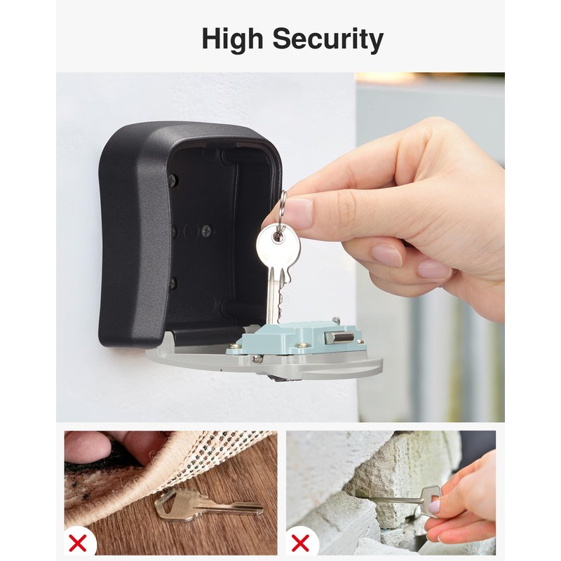 Puroma Key Lock Box Combination Lockbox Wall-Mounted Key Storage Box