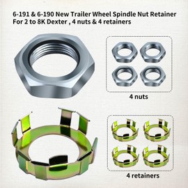 Vanshly,6-191 y 6-190 tuercas y retenedores de eje de rueda de remolque compatibles con eje Dexter de 2K a 8K