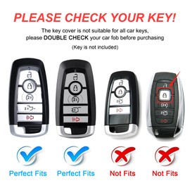 Cacacar for Ford Key Fob Cover with Keychain, for Explorer Bronco Escape Edge Expedition Mustang F150 Fusion Ranger Lincoln Premium Soft TPU Full Protection Key Case Remote Key Holder (Size B-Gray)