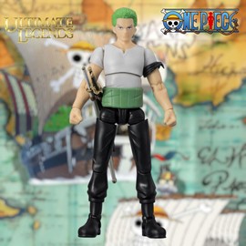 BANDAI Ultimate Legends Zoro Action Figure - 12.5cm Zoro Anime Figure With 27 Points Of Articulation And Accessories - Gift Collectable One Piece Anime And Manga Merch Figures