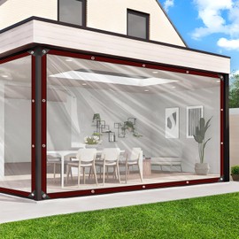 Transparent Tarpaulin with Eyelets - 2 x 3 m, Transparent Tarpaulin Waterproof Tarp for Greenhouse Furniture Dustproof Transparent Tarpaulin for Patio Chicken Coop