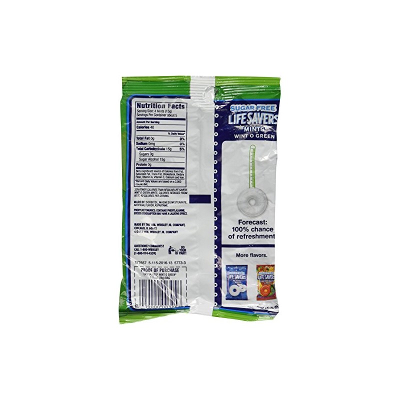 Life Savers Sugar Free Hard Candy, Wint-O-Green-2.75 oz, 3 Pack