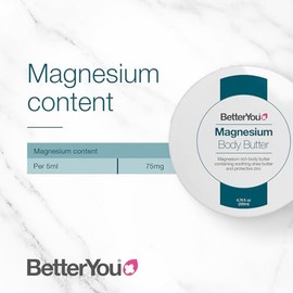 BetterYou BetterYou Magnesium Body Butter - Dry Skin Moisturizer - Leaves Skin Smooth And Soft - With Shea Butter, Magnesium Chloride And Zinc - 6.76 oz