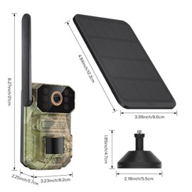 ModeJump 4G LTE Cellular Solar Security Camera Wireless Outdoor, Built-in SIM Card, Night Vision, Live View, PIR Motion Sensor, 2-Way Audio, No WiFi