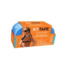 KT Tape PRO 2 Pack Synthetic Elastic Kinesiology Therapeutic Tape, 20 count - 10" Precut Strips (Laser Blue)