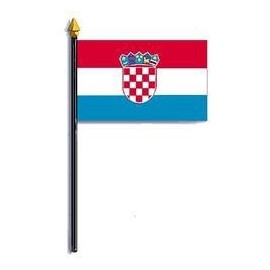 Croatia Flag Rayon On Staff 4 in. x 6 in.