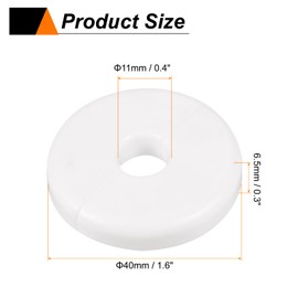 HARFINGTON 2pcs Wall Split Flange 11mm/0.4" Self-Adhesive Plumbing Cover Plates ABS Plastic Round Escutcheon Plate Buckle Design for Water Pipe Bathroom Kitchen Decoration, White