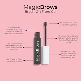 MCoBeauty Magic Brows Tinted Brow Gel in Medium/Dark, Volumizing, Water-Resistant, Quick-Drying, Buildable Formula for Natural to Bold Brows, Vegan, Cruelty Free