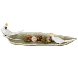 Cockatoo Palm Leaf Decorative Tray White