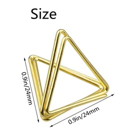 30pcs Mini Place Card Holders, Triangle Shape Table Number Holder, Wedding Table Mini Name Card Holder, Memo Clip Photo Stands with Cards for Birthday Shower Office Home Decor(Gold)