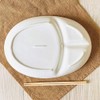 Nishida 110141 Lunch Plate, 3 Compartments, Oval Shaped Divider Plate