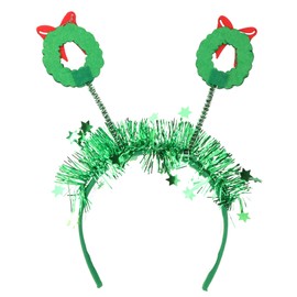 Tinsel Christmas Wreath Bopper Headband, 2023 Holiday Hair Accessories, Sparkly, Novelty Headpiece, One Size…