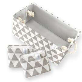 NORDIS DESIGN Niclas Storage Baskets, Set of 3, Foldable Fabric Storage Box, Bathroom Organiser Box, Storage Changing Unit, Drawer Baskets & Cupboard Baskets, Beige