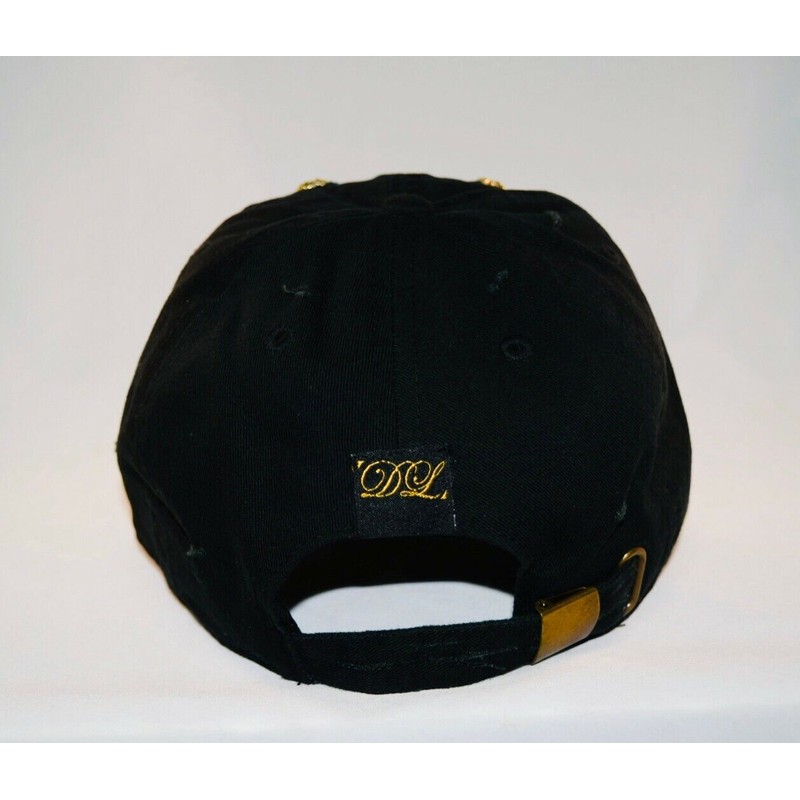 Damier Langevinè® Ruby Eye Lion-Emblem Designer Baseball Cap - Black