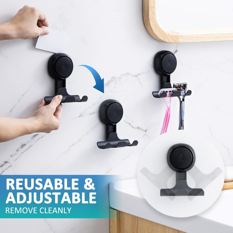 TAILI Shower Razor Holder Hanger Hooks Suction Cup Door Hooks