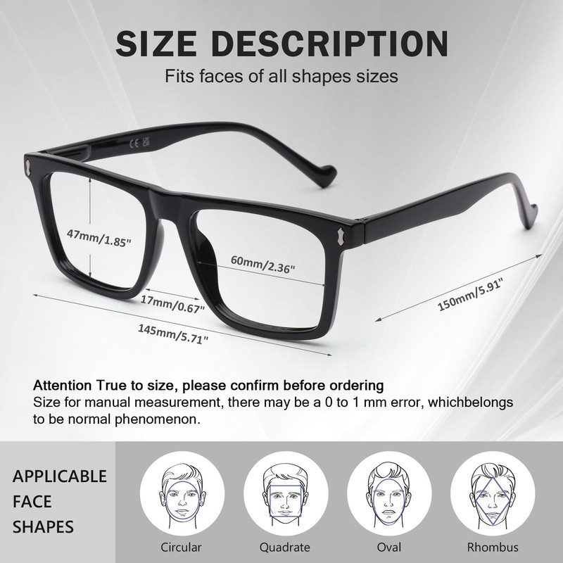 AQWANO 3 Pack Reading Glasses Men Computer Blue Light Blocking,