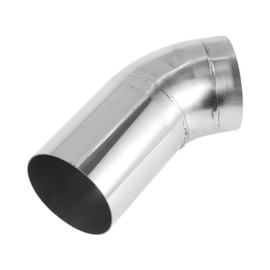X AUTOHAUX 89mm/3.5" OD Extended Exhaust Bend Elbow Pipe Exhaust Pipe 1mm/0.04" Bilateral Flat Mouth Polishing 150mm/5.91"(L) 45 Degree