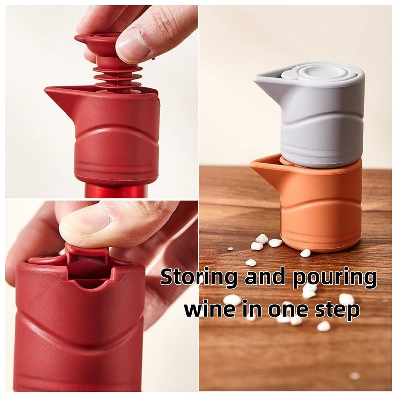 Silicone Wine Bottle Stopper With 3 in 1 Kechain Bottle