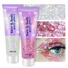Holographic Face Glitter Gel, 120ml Body Shimmer Makeup for for