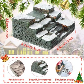 4 Pcs Christmas Limestone Steps Accessory Figurine Christmas Village Accessories Resin Mini Christmas Stairs Figurine Miniature Stone Steps Ornaments Garden Sculptures Statues Accessories