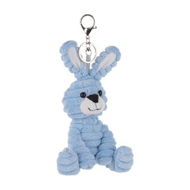 Apricot Lamb Corduroy Bunny Cute Keychain, Soft Stuffed Plush Keychain Toys for Kids’ Backpack, Purse, 5.2 Inches (Blue)