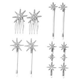 WOONEKY Bridal Hair Accessories 8 Silver Sparkly Hairpins Wedding Hair Styling Pins for Women