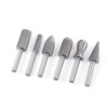 NUZAMAS Set of 6 Rotary Burrs 6mm Round Shank Woodworking
