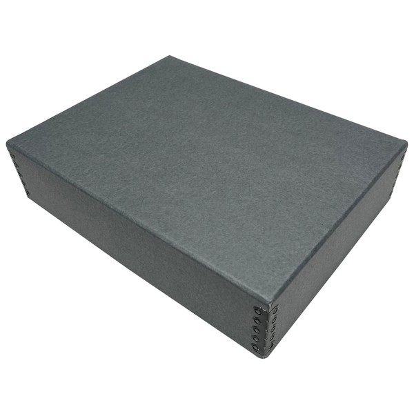 Lineco, 9x12 Gray Color, Museum Archival Storage Box, Drop Front Design. Acid-Free with Metal Edge. Protects Picture Longevity, Organize Photos, Documents, Crafts, DIY.