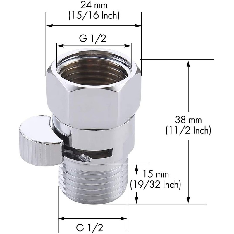 YOUHO Shut Off Valve Brass Shower Head Valve with Handle