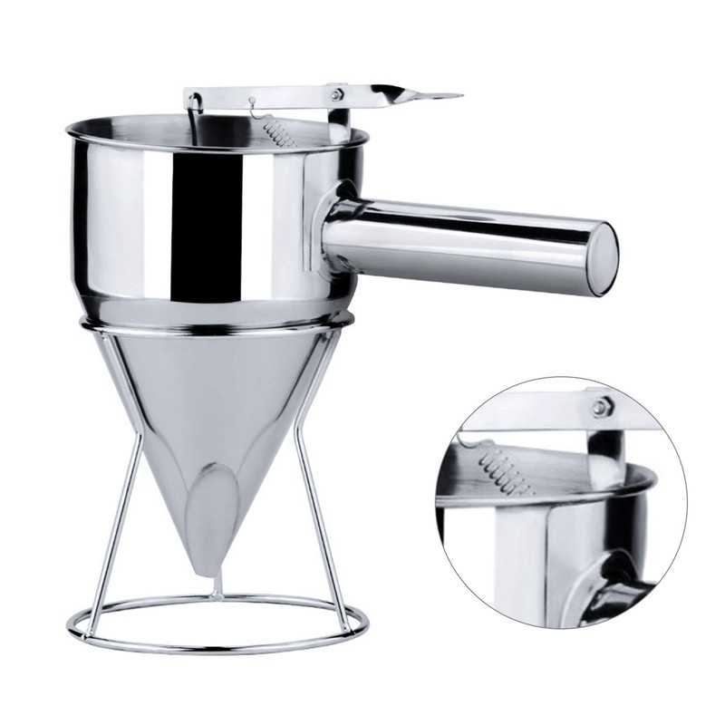 Stainless Steel Pancake Batter Dispenser Funnel 1200ML Large Capacity Conical
