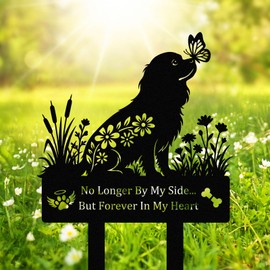 Cavalier King Charles Spaniel Grave Marker for Dog Cemetery, Metal Yard Memorial, Garden Stake Decoration for Loss of Pet
