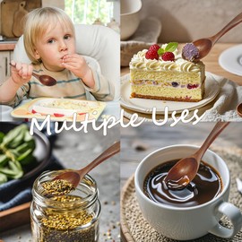 Wooden Honey Spoon, Small Wooden Honey Spoon, 5.5 Inch Children's Spoon, Natural Wooden Spoon, Hot Drinks Spoon, Coffee Spoon for Home, Kitchen, Restaurant (Pack of 6)