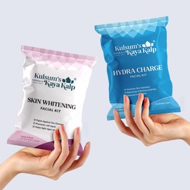Kulsum's Kaya Kalp Herbals Pack of 2 Hydra Charge & Skin Whitening Facial Kit-7 in 1