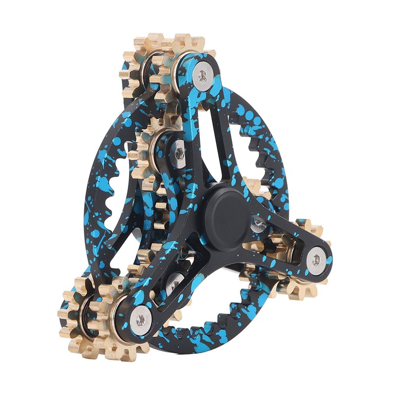 Pure Brass Gears Linkage Hand Gyroscope Toy Break Bad Habits