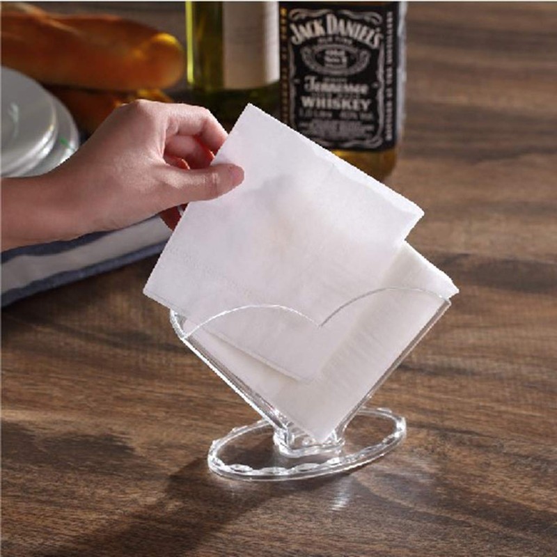 Transparent Acrylic Napkin Holder Paper Serviette Dispenser Decorative Tissue Rack
