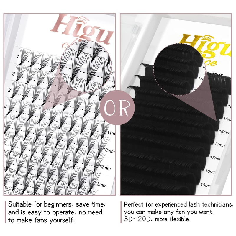 Higu clace Eyelash Extensions 10D 0.07 C Curl Mix 10-15mm