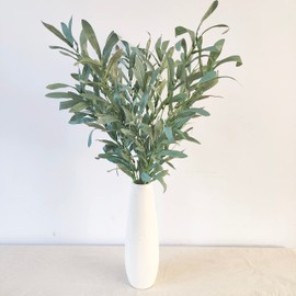 NOLAST 4pcs Faux Greenery Branches Stems Fake Olive Branches Artificial Plants for Vase Home Party Decoration (Gray Green)