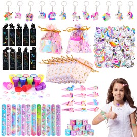 Livdouyu Pack of 122 Unicorn Party Bags Children's Birthday Girls Unicorn Birthday Decoration Unicorn Party Children's Birthday Party Favours Unicorn Gifts for 3-12 Years Children