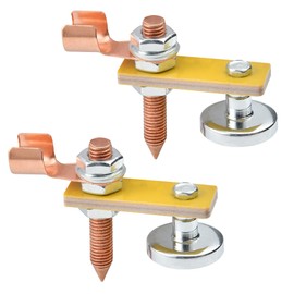 Worldity 2 Pcs Magnetic Welding Head and Clamps with Large Suction, Copper Tail Welding Accessories Stability Clamps