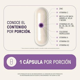 Multivitamínico Suplemento Mujer 360 Cápsulas Colágeno Hidrolizado Biotina Ácido Fólico Maca Vitamina B12 Zinc Porciones Cápsula Por Día Alimenticio