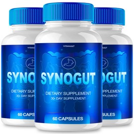 Vitavault (3 Pack) Synogut Digestive Health Support, 180 Capsules - Enhance Your Gut Health & Digestive System with Original Formula
