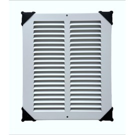Fits 24x8 Duct Opening Stamped Steel Return Air Grille Vent Cover Grille for Sidewall and Ceiling in White Surface Dimensions: 25.75"W X 9.75"H (24" W x 8" H Duct Opening)
