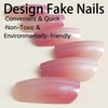 Gradient Red Press on Nails Short Square Fake Nails with