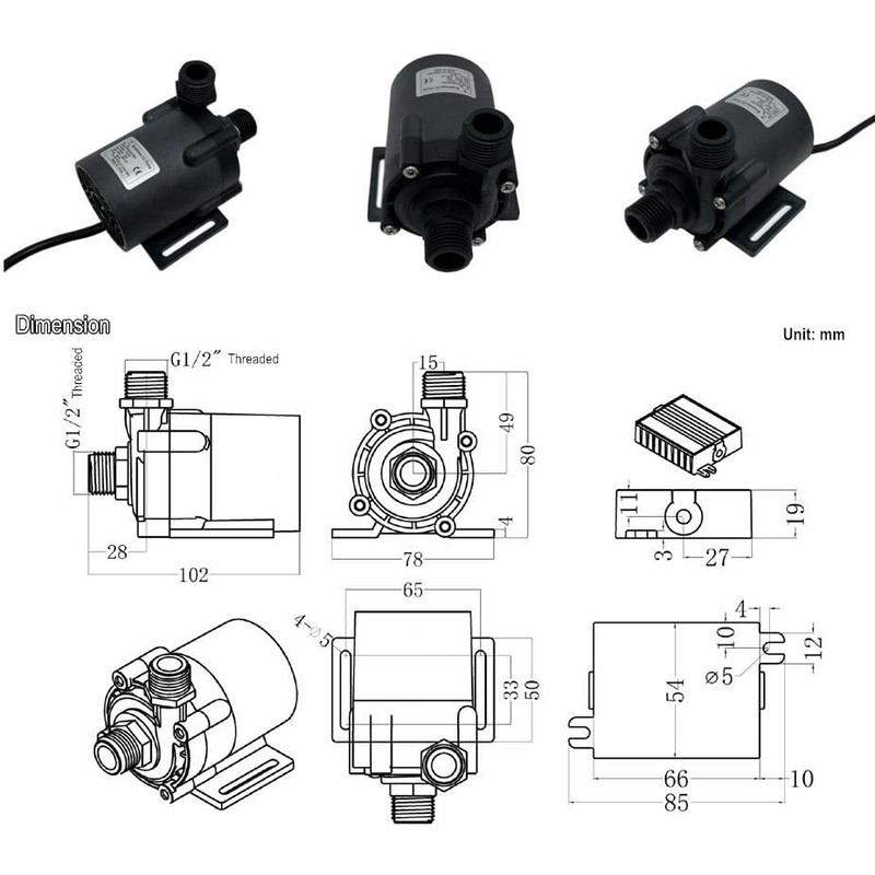 SHYSKY DC55E-24160A 24VDC Small Power efficient Brushless Water Pump 80W
