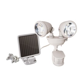Maxsa 44218 Off-White Solar-Powered Dual Head LED Security Light