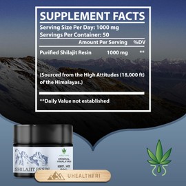 Uhealthfri Shilajit Resin - Pure Himalayan Organic 50G High Potency Energy Booster Premium Shilajit for Men & Women (1)