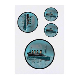 Azeeda 4 x 'Sinkende Titanic' Temporäre Tattoos - Legendäres Schiffwrack Ozean Szene - Wasserfest, Hautfreundlich & Ungiftig · Transfers in Verschiedenen Größen (TO00038917)