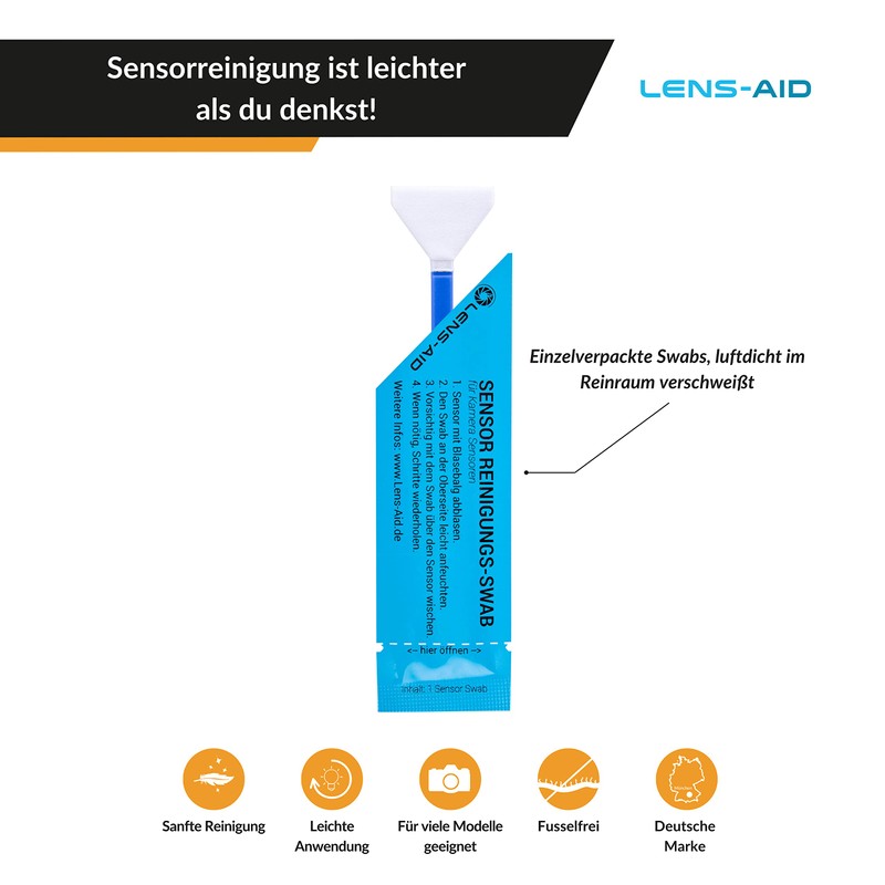 Lens-Aid Sensor Swabs for Cleaning Full Frame Camera Sensors: 12x