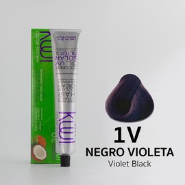 Kuul System Hair Color Cream  Kuul Tintes en crema 94 Tonos 94 Shades FUNNY COLORS Hair Dye Haircare Oil Neon Nourishing  3 oz.:_1v - Violet Black