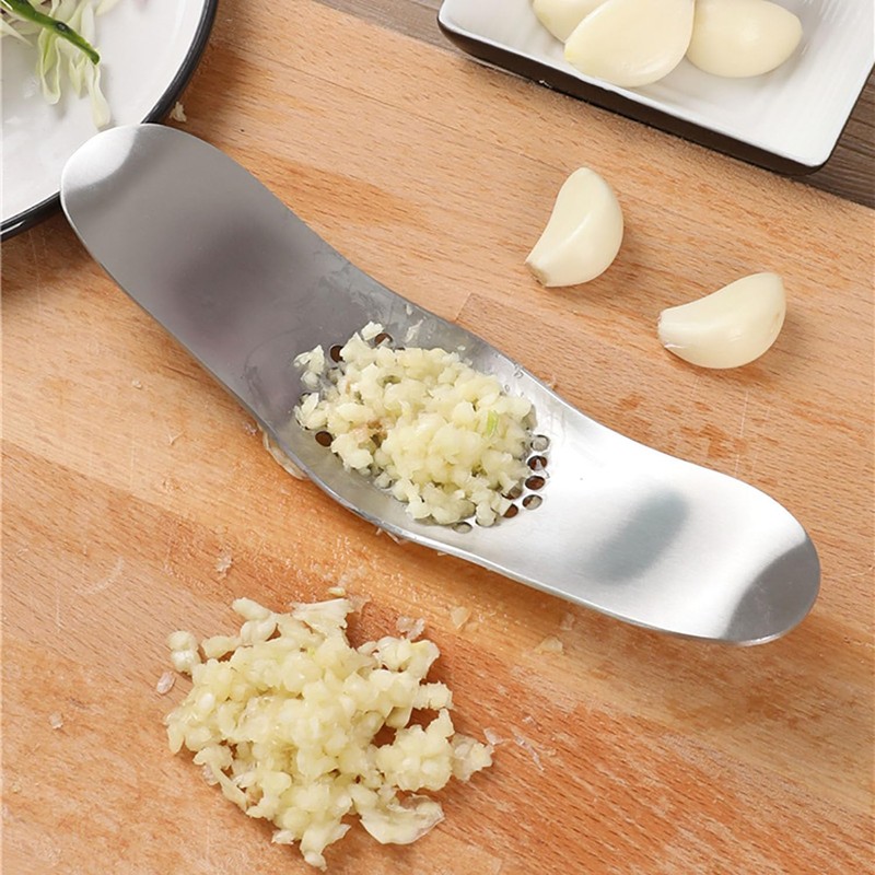 Stainless Steel Garlic Crusher 2 PCS, Household Garlic Mincer Press